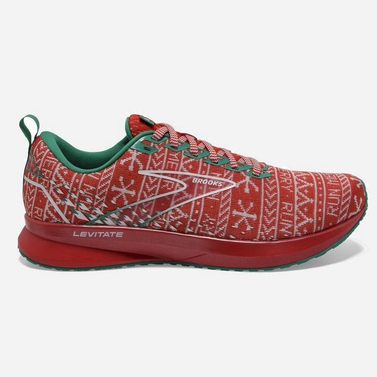 Brooks Levitate 5 Womens Road Running Shoes Ireland Red/White/Green (VXTW-67581)